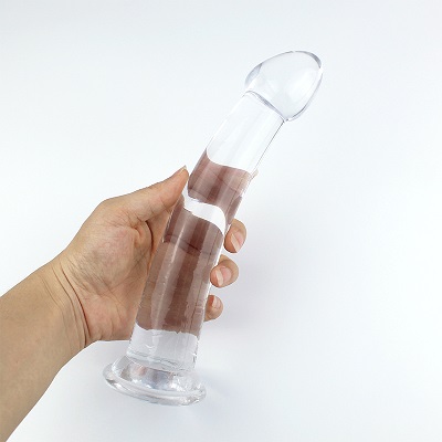 China multiple sizes transparent safe TPE material stimulating thrusting female realistic dildo