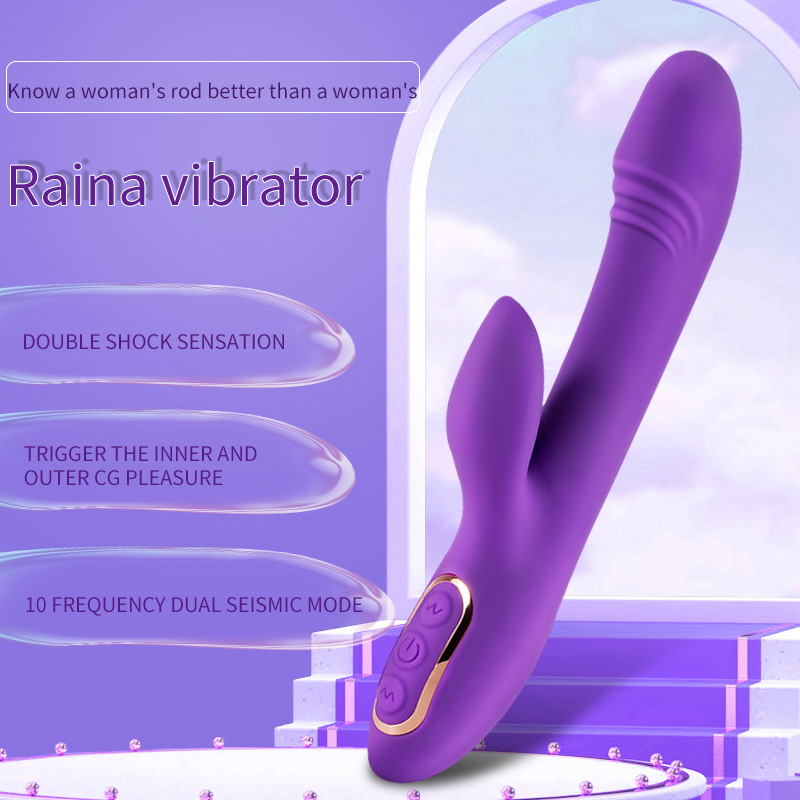 G Spot Rabbit Vibrator Klitoris Massager Kanggo Wanita Ungu