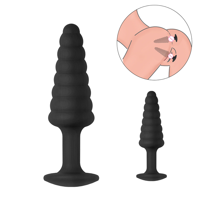 Silicone curvy butt plug kanggo Pria Wanita